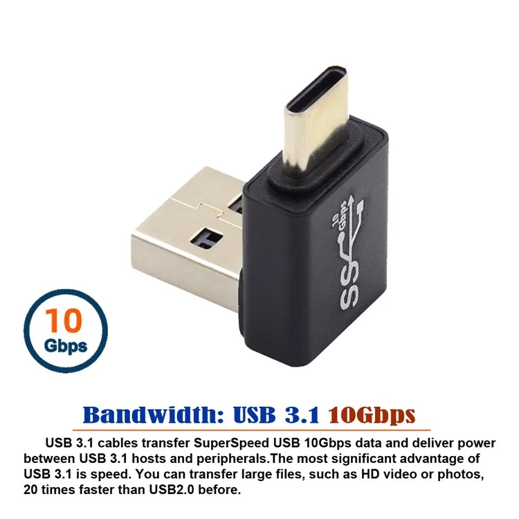 UC-070-TC006 USB 3.0 Typ-A männlich auf Typ-C 3.1 männlich Adapter 10Gbps Datensynchronisation Anschluss für Laptop Handy