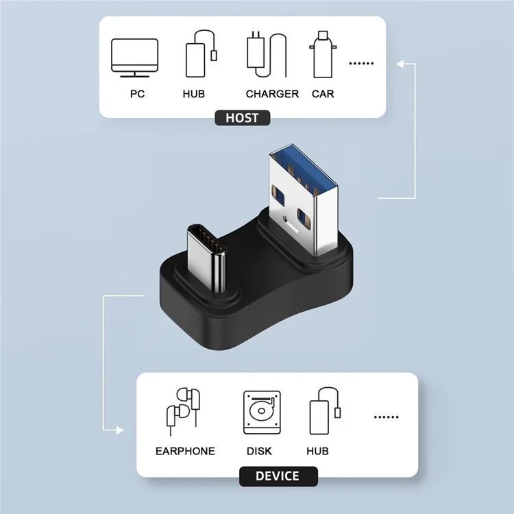 UC-070-TC007 USB 3.0 Type-A Male to USB 3.1 Type-C Male Connector 10Gbps Data Transfer Charge Adapter
