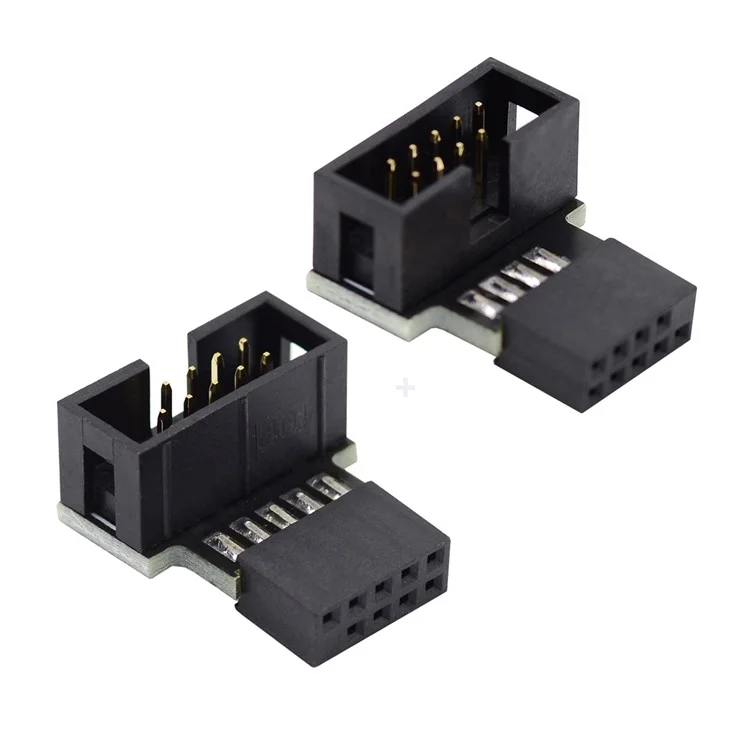 U2-052 1 Set Down & Up Angled USB 2.0 10Pin 9Pin Header Male to Female Extension Adapter Motherboard Connector