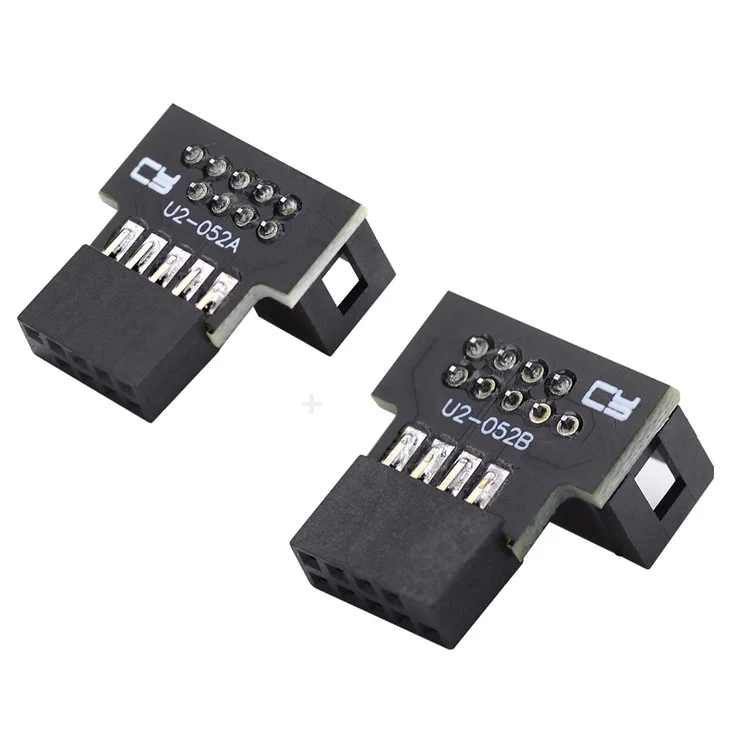 U2-052 1 Set Down & Up Angled USB 2.0 10Pin 9Pin Header Male to Female Extension Adapter Motherboard Connector