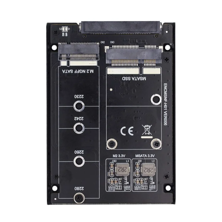 SA-060 Dual MSATA NGFF B+M SSD Card JBOD Raid 0 Span Bridge to 2.5inch SATA Combo HDD Disk Drive Enclosure