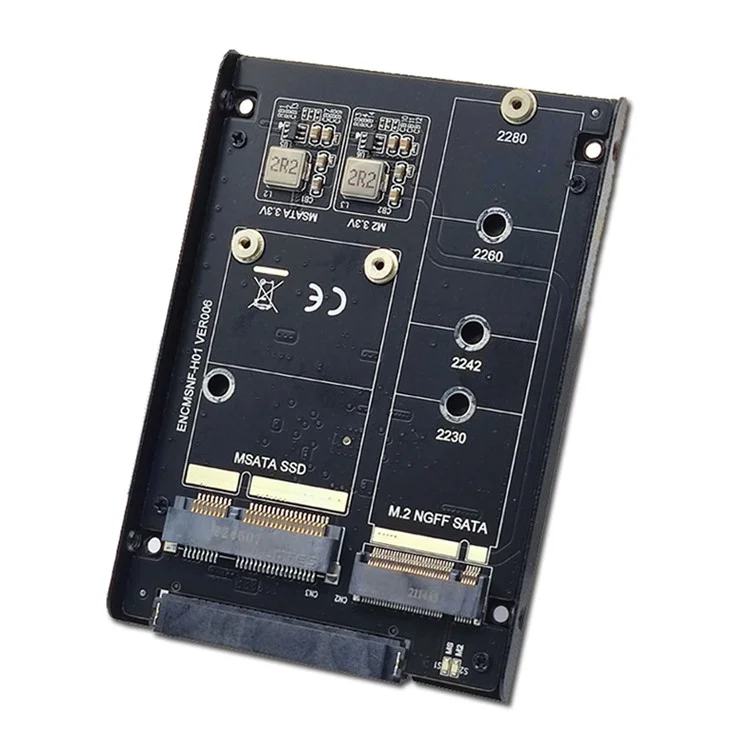 SA-060 Dual MSATA NGFF B+M SSD Card JBOD Raid 0 Span Bridge to 2.5inch SATA Combo HDD Disk Drive Enclosure