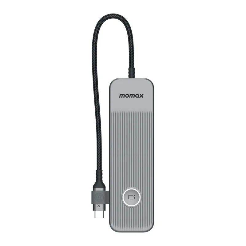 MOMAX ONELINK 8-in-1 USB-C Docking Station Desktop Multi-Port Type-C Hub Adapter - Dark Grey