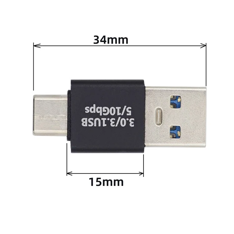 UC-070-TC001 Schneller Datentransfer USB 3.0 Stecker auf USB 3.1 Typ-C Stecker Ladeadapter für Laptop Smartphone
