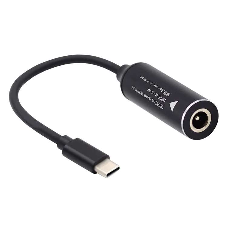 UC-149-5525MM 5,5x2,5mm DC Jack Fêmea para Cabo Conversor de Carga do Tipo-C Masculino para Laptop Telefone PD9V 15V 20V