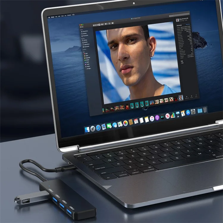 Adaptador USB de 4 puertos S-304 Carga + Transmisión de Datos Hub de Expansión USB 3.0 Estación de Acoplamiento Convertidor