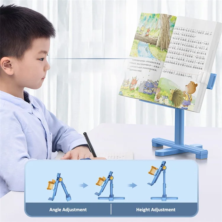 OATSBASF Supporto Creativo per Lettura di Libri per Bambini per Studio, Ufficio, Cellulare, Tablet - Regolabile e di Colore Blu