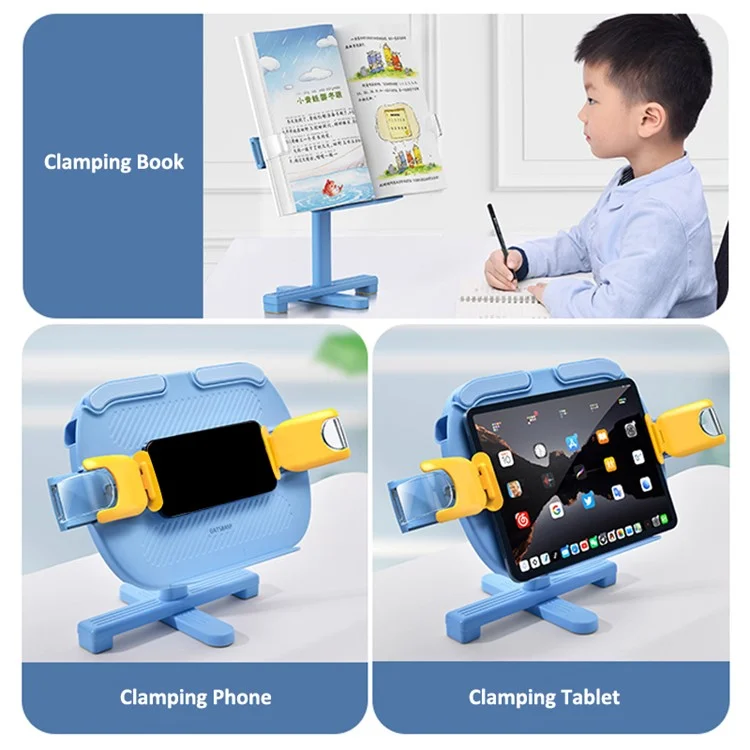 OATSBASF Supporto Creativo per Lettura di Libri per Bambini per Studio, Ufficio, Cellulare, Tablet - Regolabile e di Colore Blu