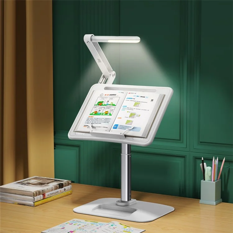 OATSBASF Air Soporte Ajustable de Altura para Libros de Lectura con Luz Nocturna, Multifuncional Mesa de Estudio para Niños