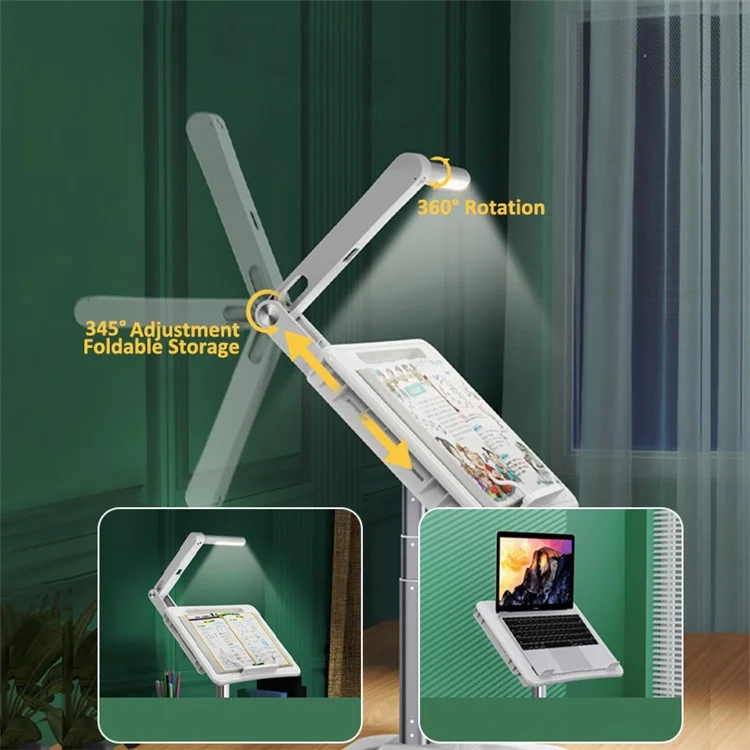 OATSBASF Air Soporte Ajustable de Altura para Libros de Lectura con Luz Nocturna, Multifuncional Mesa de Estudio para Niños
