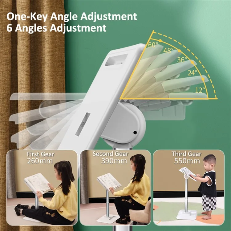 OATSBASF Air Soporte Ajustable de Altura para Libros de Lectura con Luz Nocturna, Multifuncional Mesa de Estudio para Niños