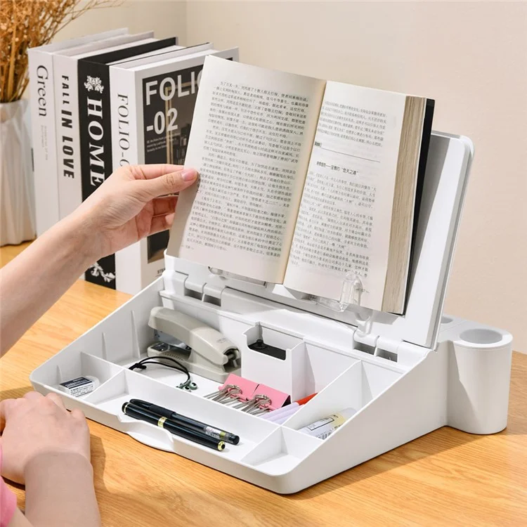 OATSBASF 3 in 1 Storage Writing Reading ABS+Silicone Table Multifunctional Portable Folding Learning Book Stand