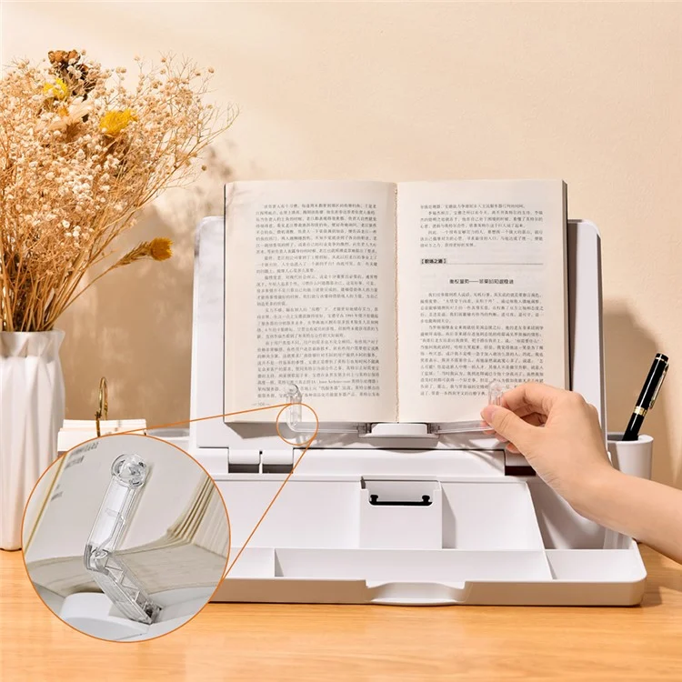 OATSBASF 3 in 1 Storage Writing Reading ABS+Silicone Table Multifunctional Portable Folding Learning Book Stand