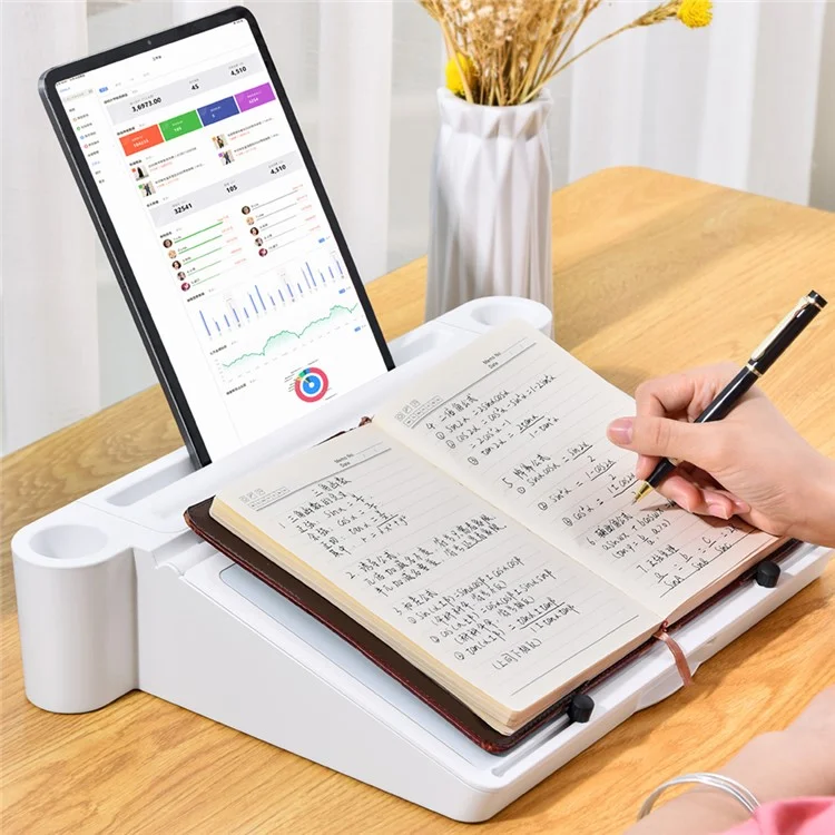 OATSBASF 3 in 1 Storage Writing Reading ABS+Silicone Table Multifunctional Portable Folding Learning Book Stand