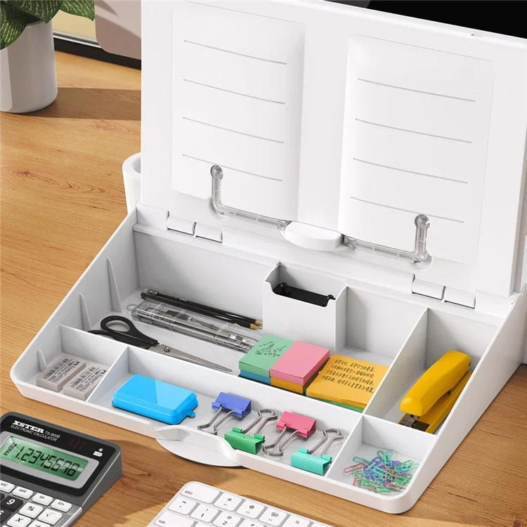 OATSBASF 3 in 1 Storage Writing Reading ABS+Silicone Table Multifunctional Portable Folding Learning Book Stand