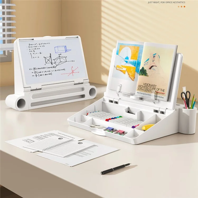 OATSBASF 3 in 1 Storage Writing Reading ABS+Silicone Table Multifunctional Portable Folding Learning Book Stand