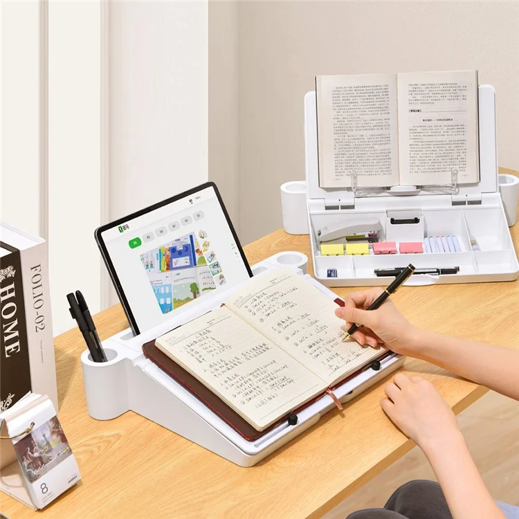 OATSBASF 3 in 1 Storage Writing Reading ABS+Silicone Table Multifunctional Portable Folding Learning Book Stand
