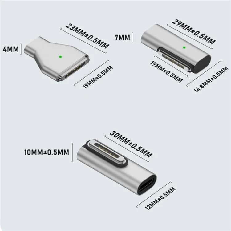 Type-C Female to for Magsafe 3 Magnetic Charging Adapter 140W PD Converter for Macbook Pro - Straight