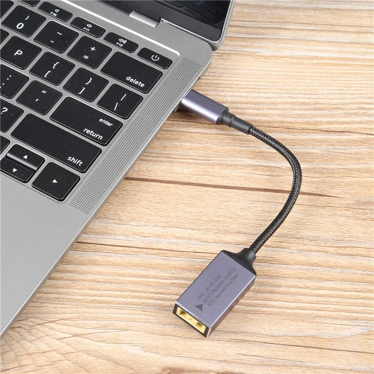 Type-C Male to Square Female Converter Cable Nylon Braided Adapter Coard for Lenovo