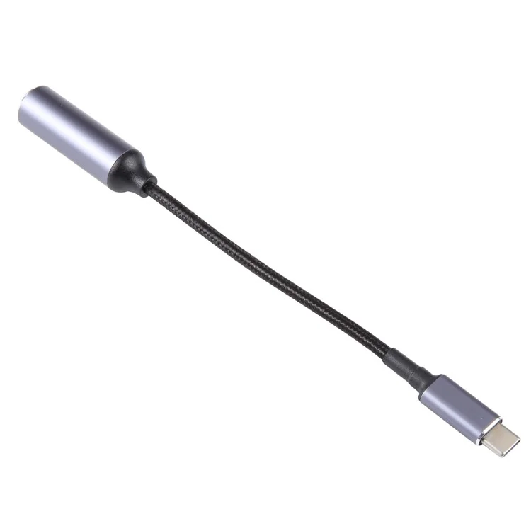 Type-C Male to 2.5x0.7mm Female Power Jack Charging Cord Nylon Braided Laptop Converter Cable