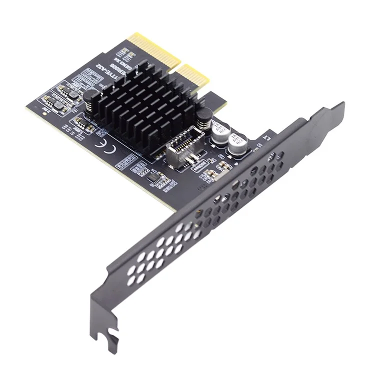UC-104-EF USB 3.2 Gen2 Type-E 20Gbps Front Panel Socket to PCI-E 4X Express Card Adapter for Desktop Motherboard (ASM3242 Chipset)