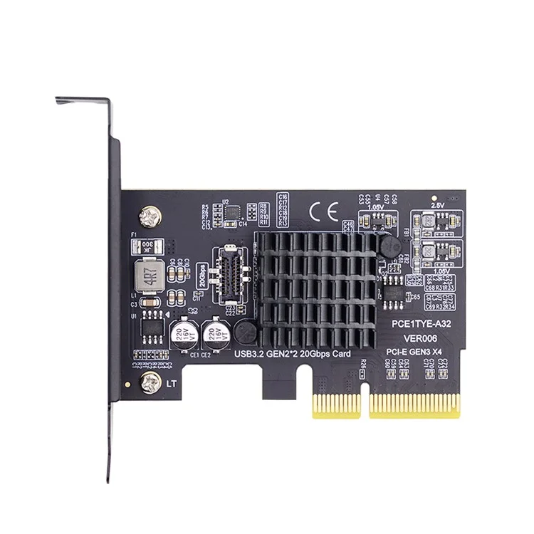 UC-104-EF USB 3.2 Gen2 Type-E 20Gbps Front Panel Socket to PCI-E 4X Express Card Adapter for Desktop Motherboard (ASM3242 Chipset)