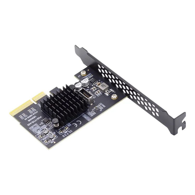UC-104-EF USB 3.2 Gen2 Type-E 20Gbps Front Panel Socket to PCI-E 4X Express Card Adapter for Desktop Motherboard (ASM3242 Chipset)