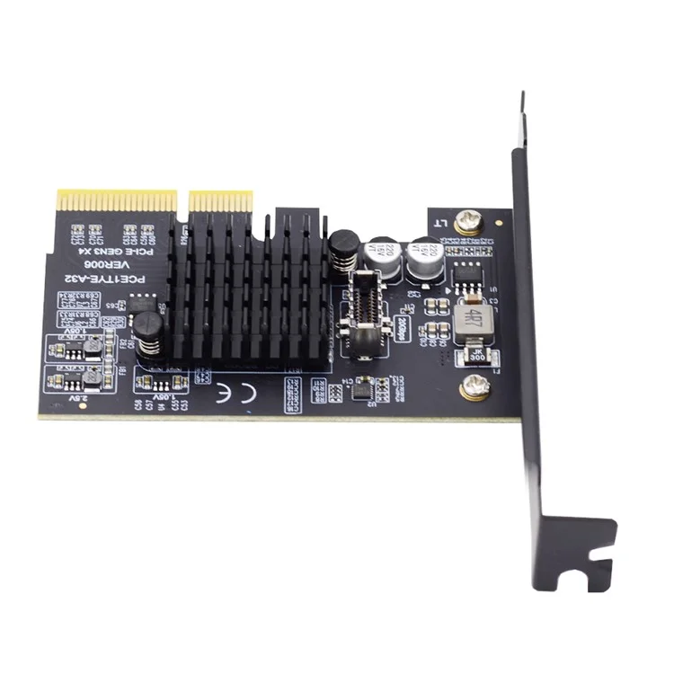 UC-104-EF USB 3.2 Gen2 Type-E 20Gbps Front Panel Socket to PCI-E 4X Express Card Adapter for Desktop Motherboard (ASM3242 Chipset)