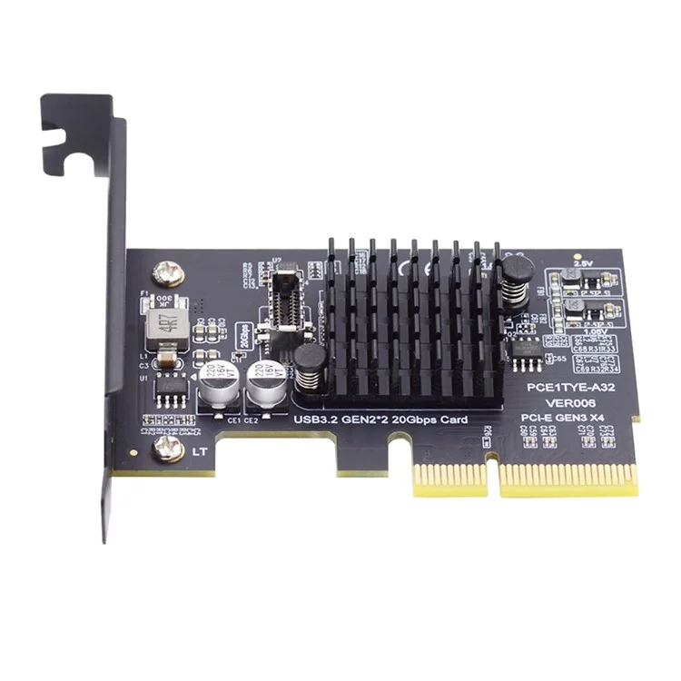 UC-104-EF USB 3.2 Gen2 Type-E 20Gbps Front Panel Socket to PCI-E 4X Express Card Adapter for Desktop Motherboard (ASM3242 Chipset)