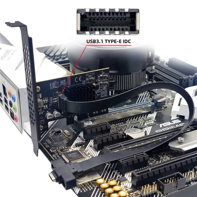 UC-104-EF USB 3.2 Gen2 Type-E 20Gbps Front Panel Socket to PCI-E 4X Express Card Adapter for Desktop Motherboard (ASM3242 Chipset)