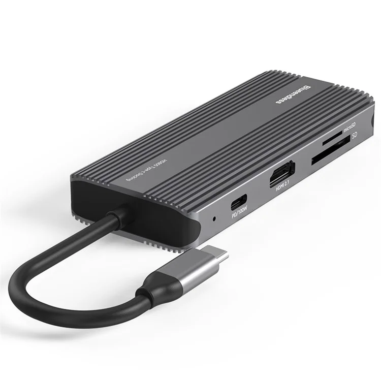 Blueendless HC805 Type-C Hub 8K@30Hz 8-in-1 Multiport Desktop PC Adaptador de Computadora Portátil USB3.1 Splitter