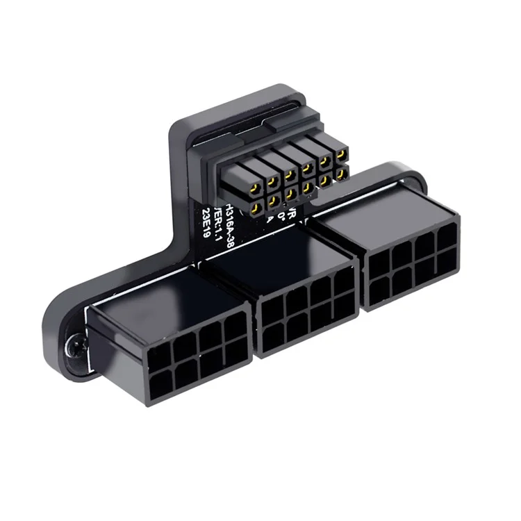 PW-048-DN 12VHPWR ATX3.0 PCI-E 5.0 Модульный блок питания с адаптером 3xPCIe-8P для 16-контактной 12+4P видеокарты (угловой под 90 градусов)