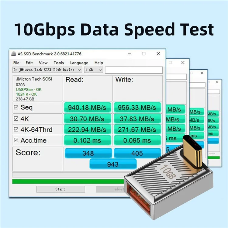 UC-017-UP USB 3.1 Typ-C-Stecker auf USB 3.0 A-Buchse-Konverter 10 Gbps auf/ab Gewinkelt 120 W Leistung OTG-Adapter