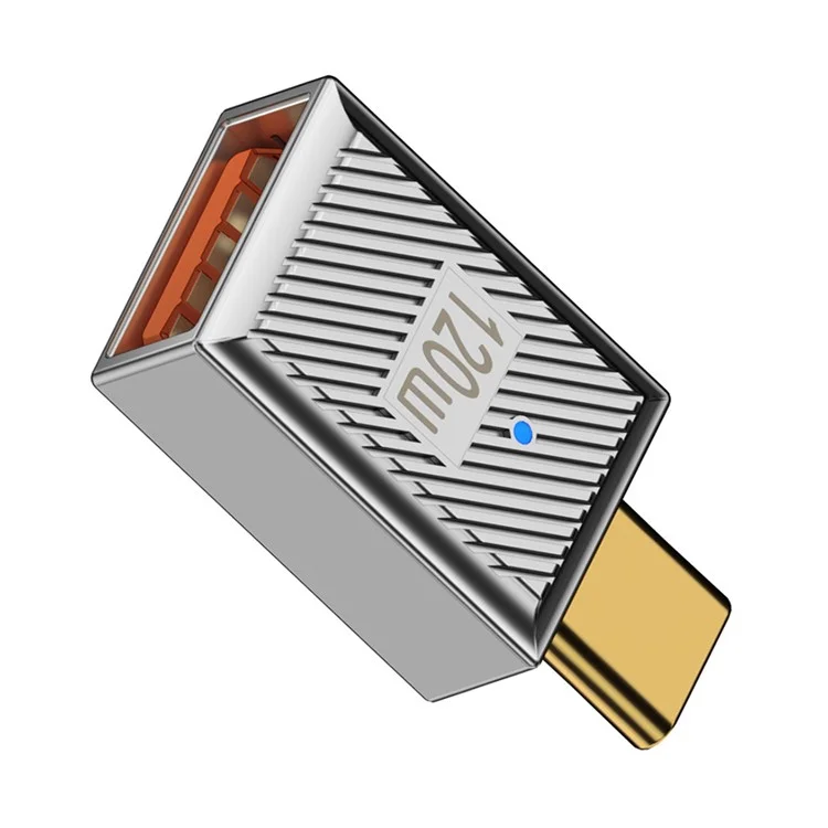 UC-017-SL USB 3.1 Type C Männlich zu USB 3.0 A Weiblich 10Gbps OTG-Datendaten 120W-Netzteil für Laptop, Tablet, Smartphone