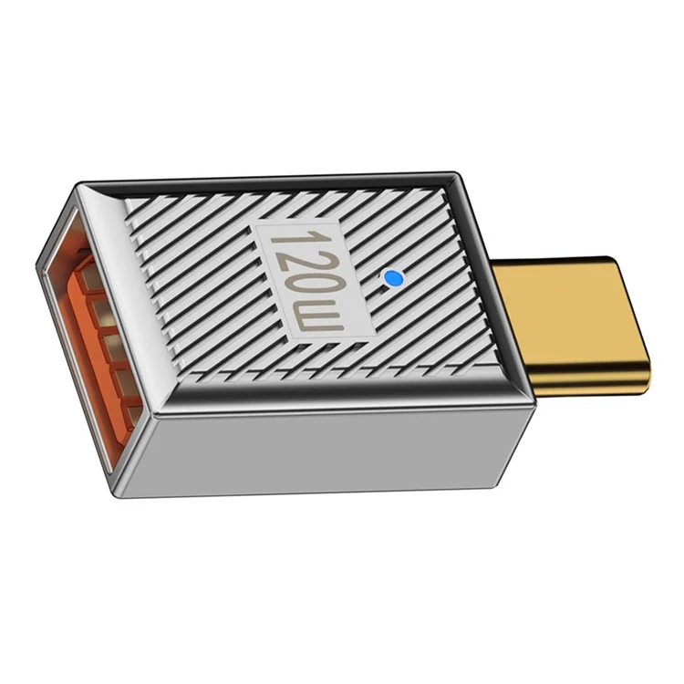 UC-017-SL USB 3.1 Type C Männlich zu USB 3.0 A Weiblich 10Gbps OTG-Datendaten 120W-Netzteil für Laptop, Tablet, Smartphone