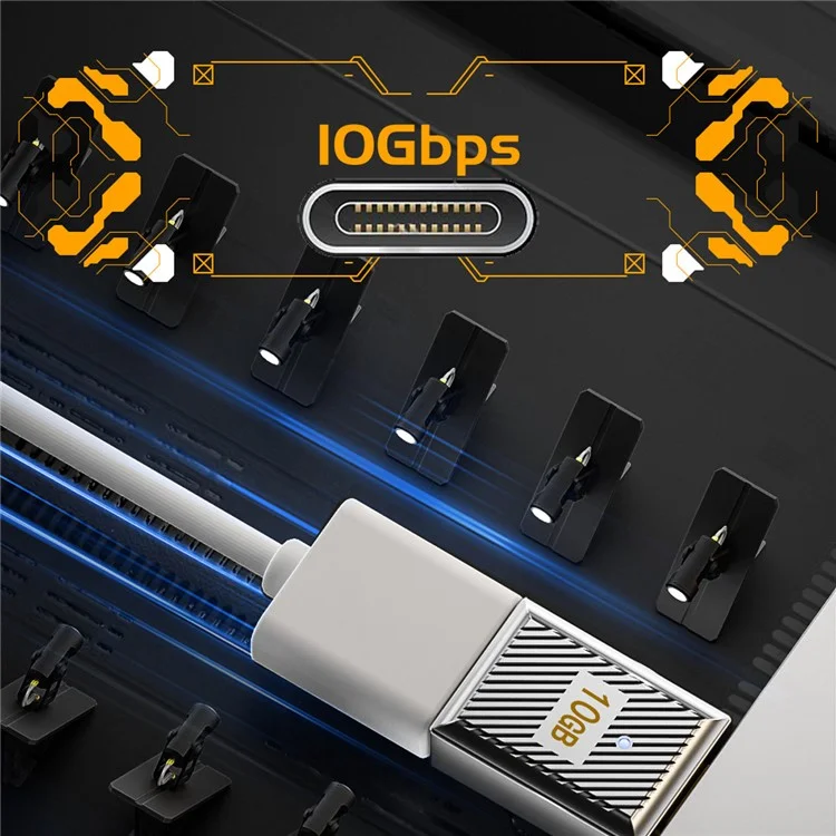 UC-017-SL USB 3.1 Type C Männlich zu USB 3.0 A Weiblich 10Gbps OTG-Datendaten 120W-Netzteil für Laptop, Tablet, Smartphone
