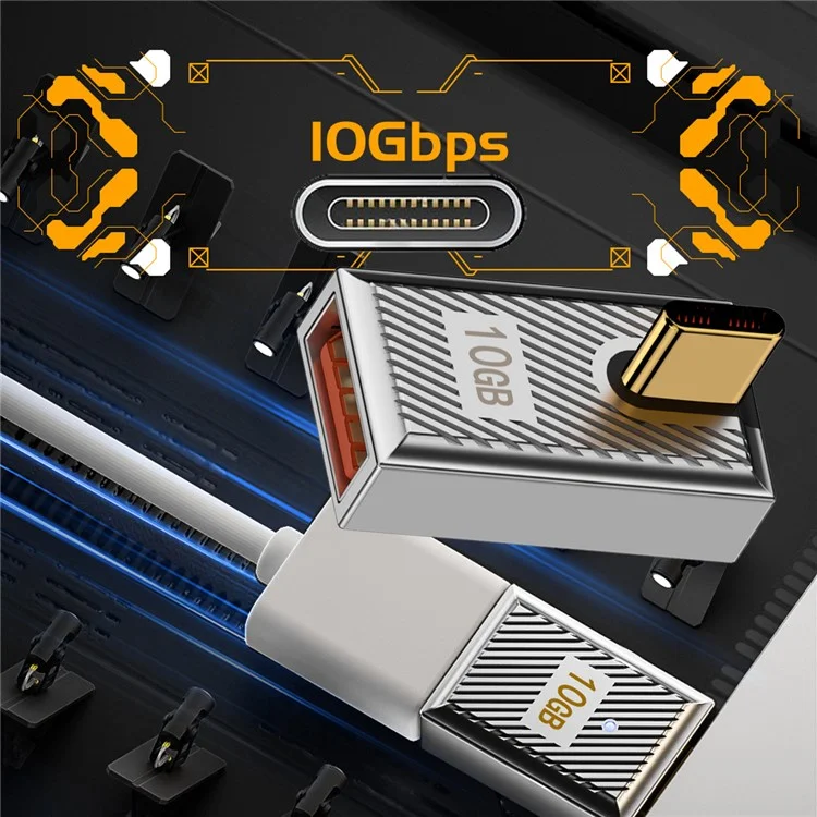 UC-017-LP Pour ordinateur portable, tablette, téléphone USB 3.1 Type C mâle vers USB 3.0 A femelle 10 Gbits/s OTG Données 120 W Boîtier en alliage Adaptateur d'alimentation