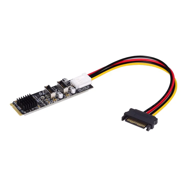 EP-020 NVME NGFF M-Key to Dual Type-E USB 3.1 Front Panel Socket 10Gbps Express Card Adapter (ASM3142 Chip)