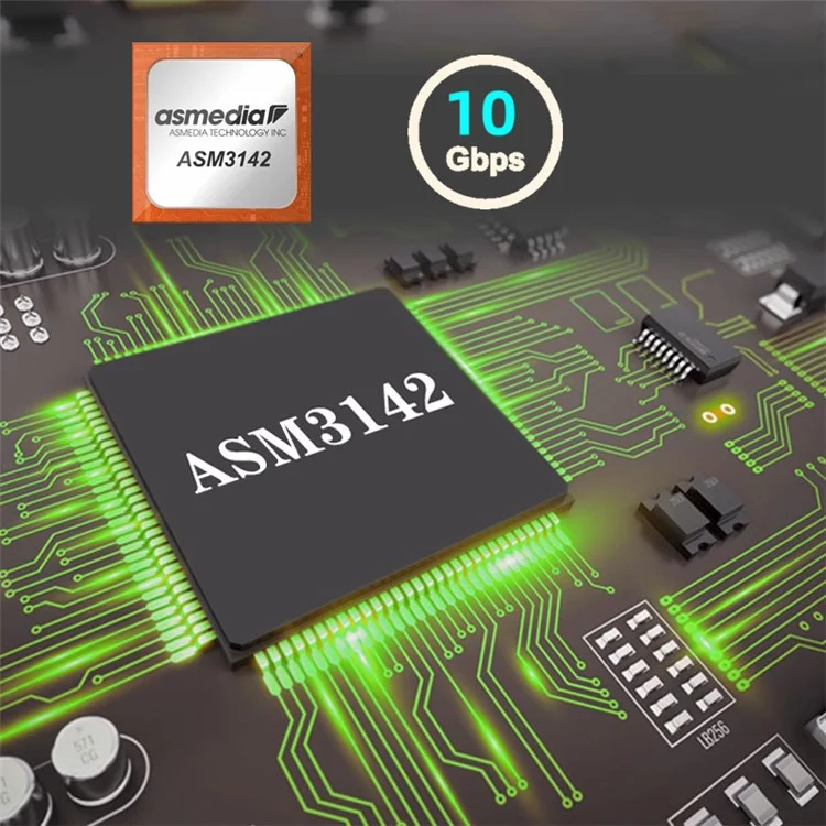 EP-020 NVME NGFF M-Key to Dual Type-E USB 3.1 Front Panel Socket 10Gbps Express Card Adapter (ASM3142 Chip)