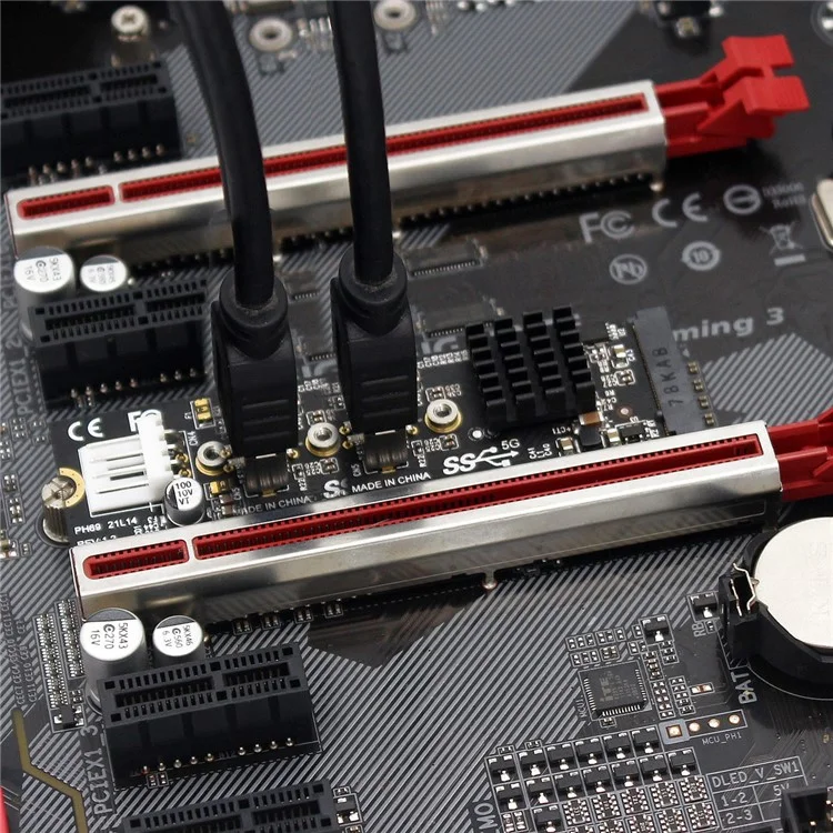 EP-020 NVME NGFF M-Key to Dual Type-E USB 3.1 Front Panel Socket 10Gbps Express Card Adapter (ASM3142 Chip)