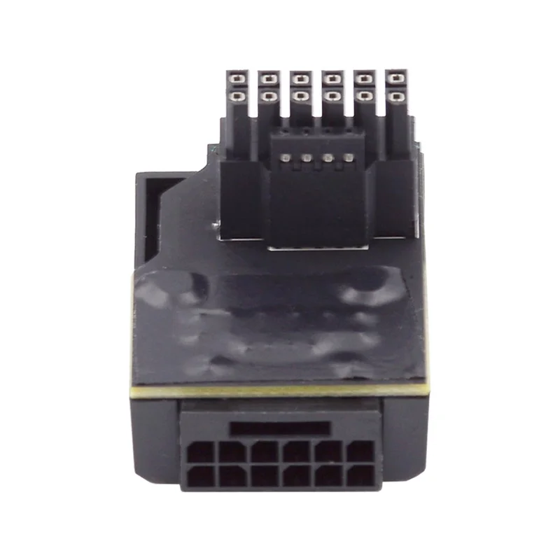 PW-047-DN 12VHPWR ATX3.0 PCI-E 5.0 12+4Pin Power Modular Male to Female Adapter Extension Down Angled 90 Degree Converter - Black