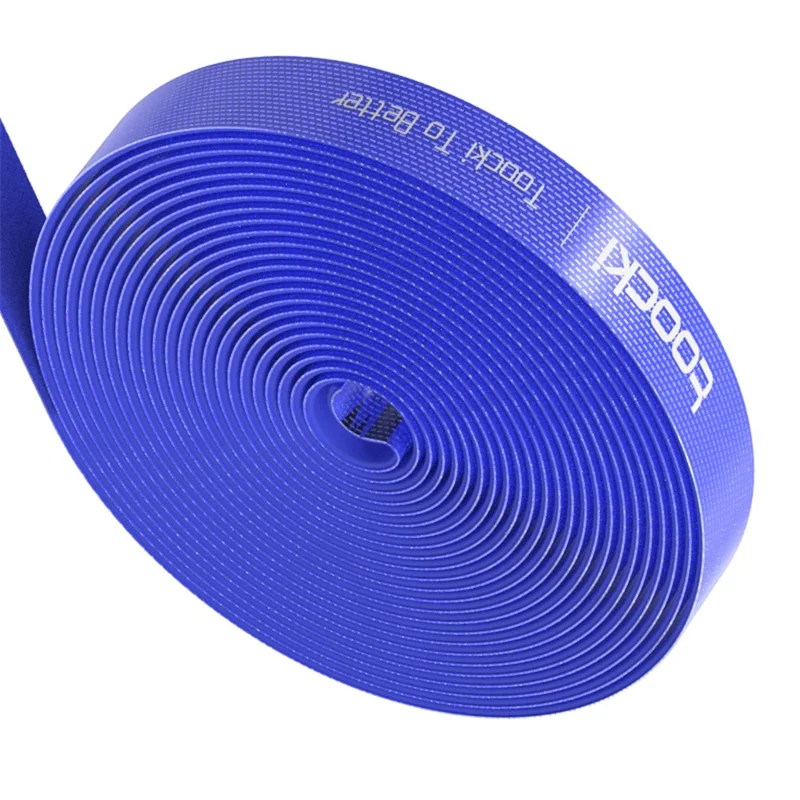 TOOCKI TQ-LX01 5m Cell Phone Data Cable Organizer Cuttable Cable Management Straps Adhesive Cord Wire Ties - Blue