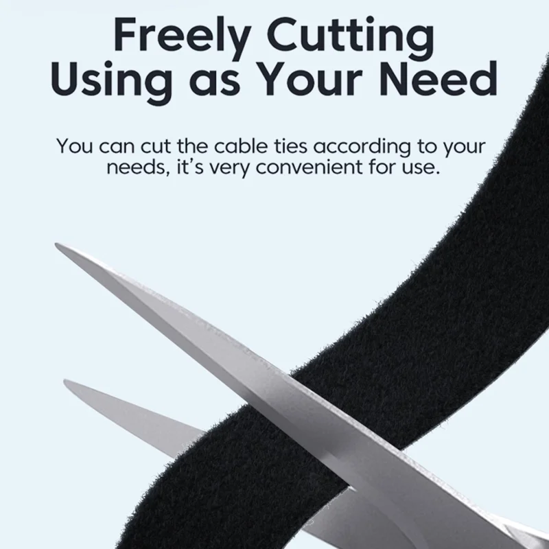 TOOCKI TQ-LX01 5m Cell Phone Data Cable Organizer Cuttable Cable Management Straps Adhesive Cord Wire Ties - Grey