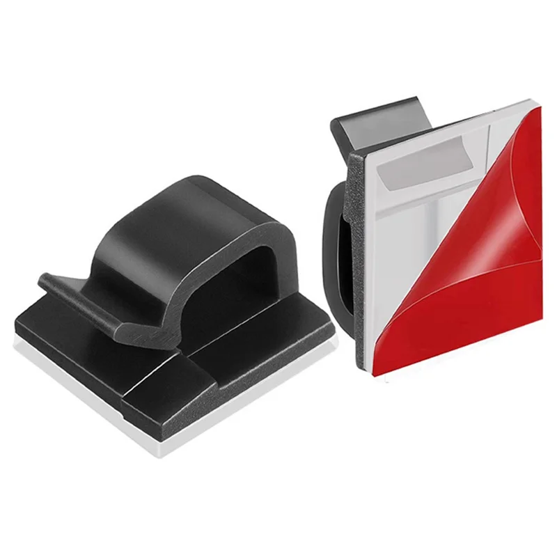 HG2392 10Pcs / Set Adhesive Cable Clips Wall Wire Clips for Cable Management Cord Wire Holders for Home, Dormitory, Office - Black