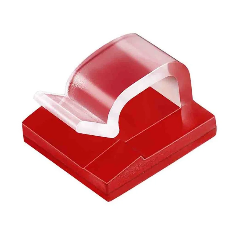 HG2392 10Pcs / Set Adhesive Cable Clips Wall Wire Clips for Cable Management Cord Wire Holders for Home, Dormitory, Office - Transparent