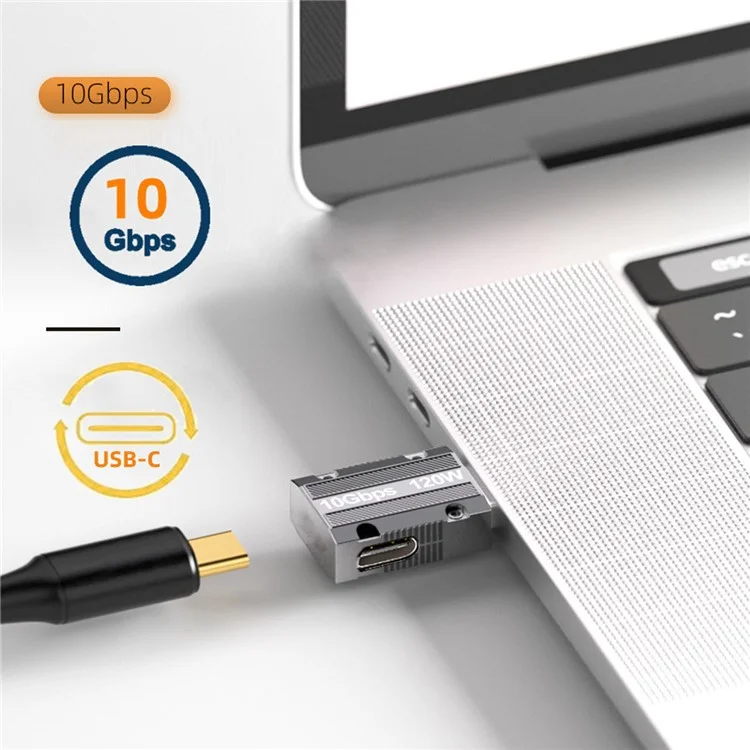 UC-029-TC003 120W 10Gbps USB 3.1 Typ C Weiblich Rechtwinklig zu USB 3.0 Typ-A Männlich Gerade Typ Stromadapter