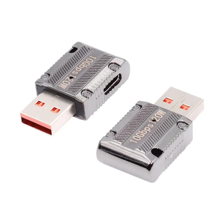 UC-029-TC003 120W 10Gbps USB 3.1 Typ C Weiblich Rechtwinklig zu USB 3.0 Typ-A Männlich Gerade Typ Stromadapter