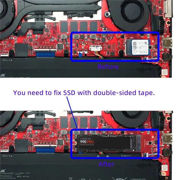 EP-023 NVME M-Key 22x30mm to 22x80mm NGFF Extension SSD Upgrade Adapter Compatible with ROG Flow X13 Gamings Laptop