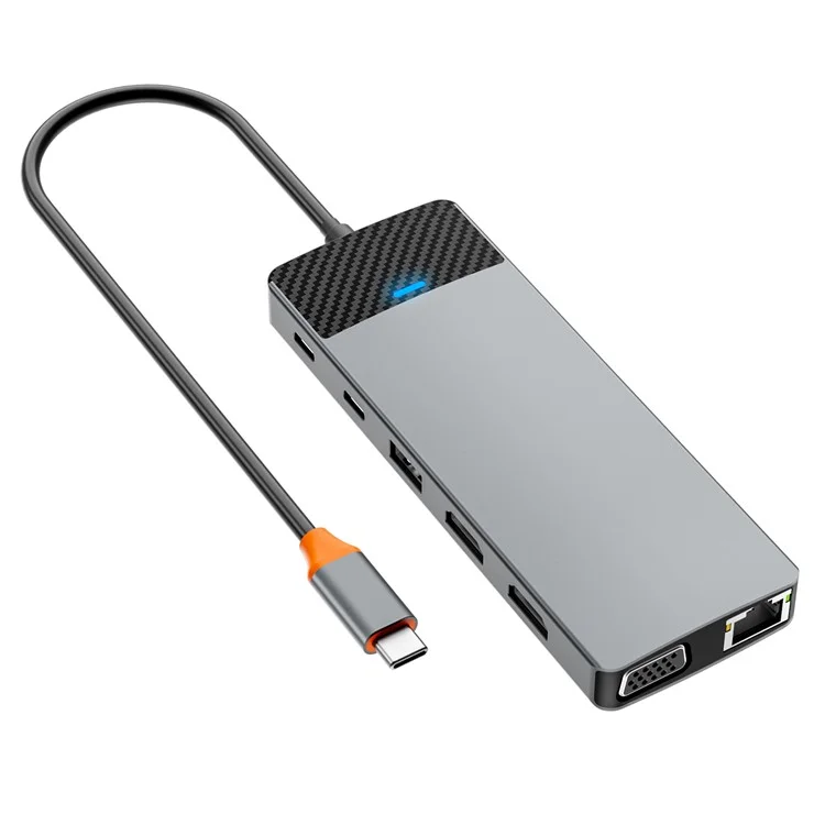 WIWU Hub Multifunzione 12-In-1 Type-C con USB+PD+USB-C+Slot Card Reader+LAN+VGA+Uscita Video HD