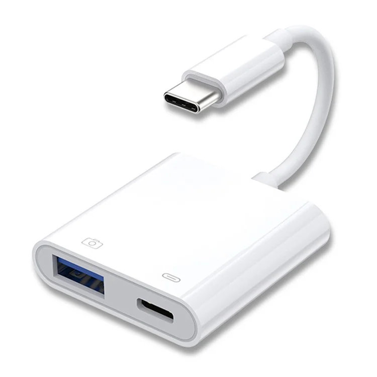 UC-155-TC002 Type-C a Type-A USB3.0 Hembra con Adaptador de Carga de Potencia PD Compatible con Macbook Laptop Tablet Teléfono